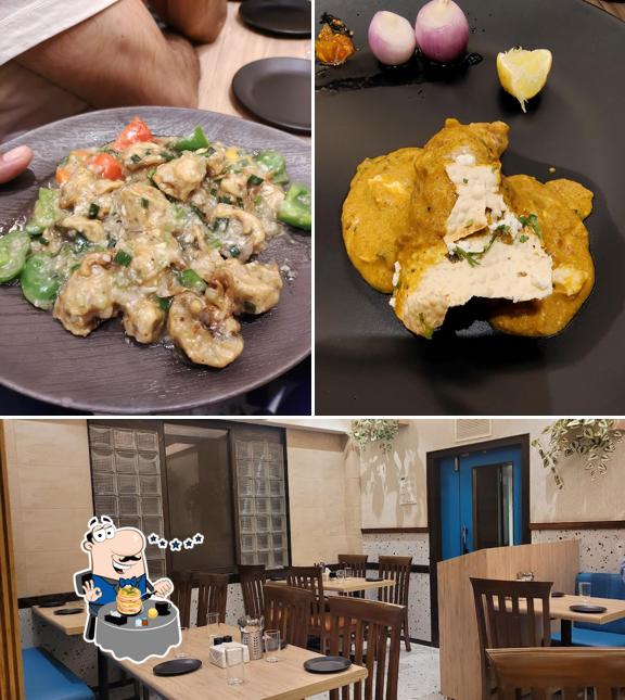 Among different things one can find food and interior at Ahar Only Veg Restaurant