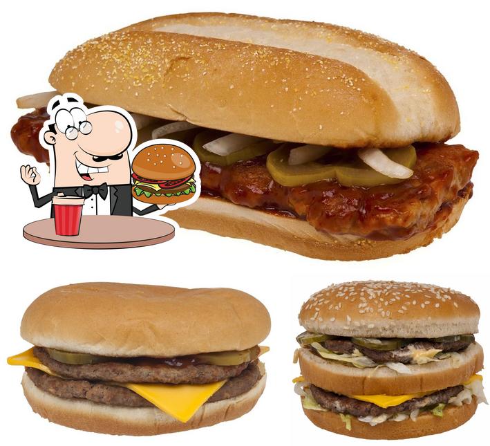 Order a burger at McDonald's