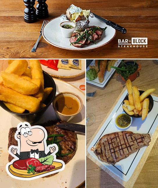Закажите мясные блюда в "Bar + Block Steakhouse Birmingham City Centre (Waterloo Street)"