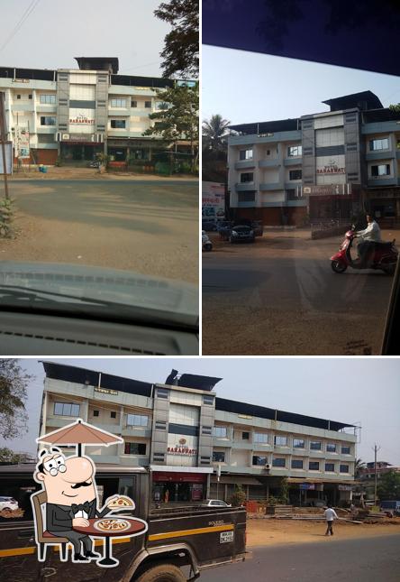 The exterior of Hotel Saraswati