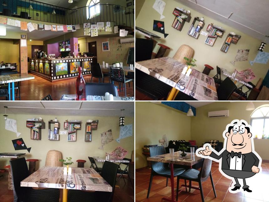 Take a seat at one of the tables at Wildflour Goa Bakery and Cafe