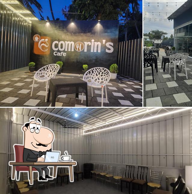 The interior of Comorin’s cafe