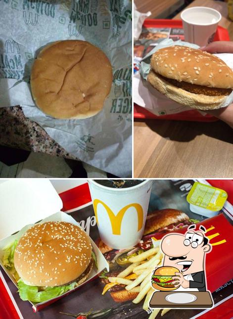 Order a burger at McDonald's