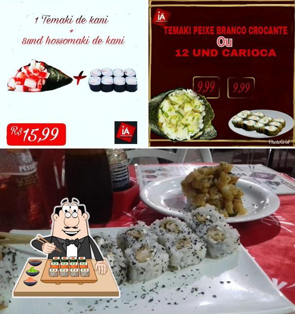 Peça diferentes opções de sushi