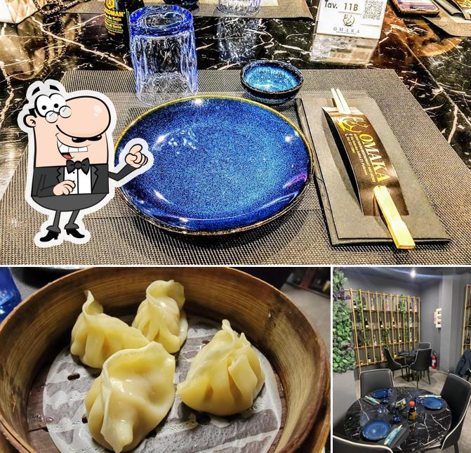 La immagine della interni e cibo di Omaka Sushi