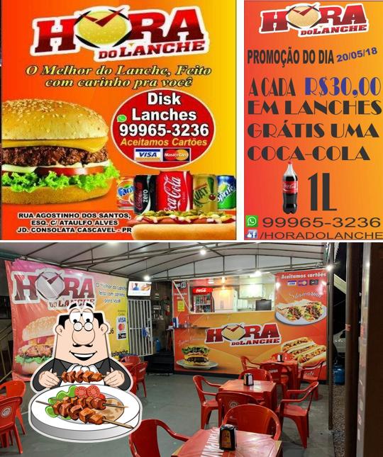 A imagem da comida e bebida no HORA DO LANCHE
