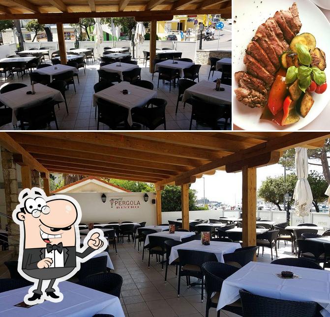 Dai un’occhiata alla immagine che presenta la interni e la carne di Restaurant Pergola