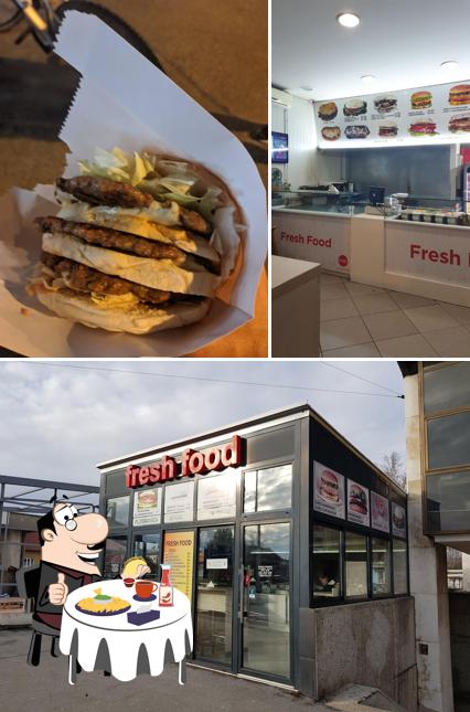 Gustati uno dei tipi di hamburger serviti a Fresh food