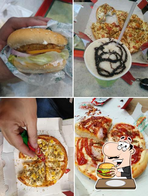 Hamburger at Biggies Pizza