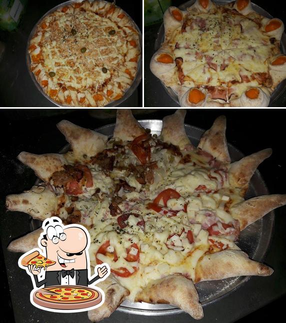 Escolha diferentes variedades de pizza