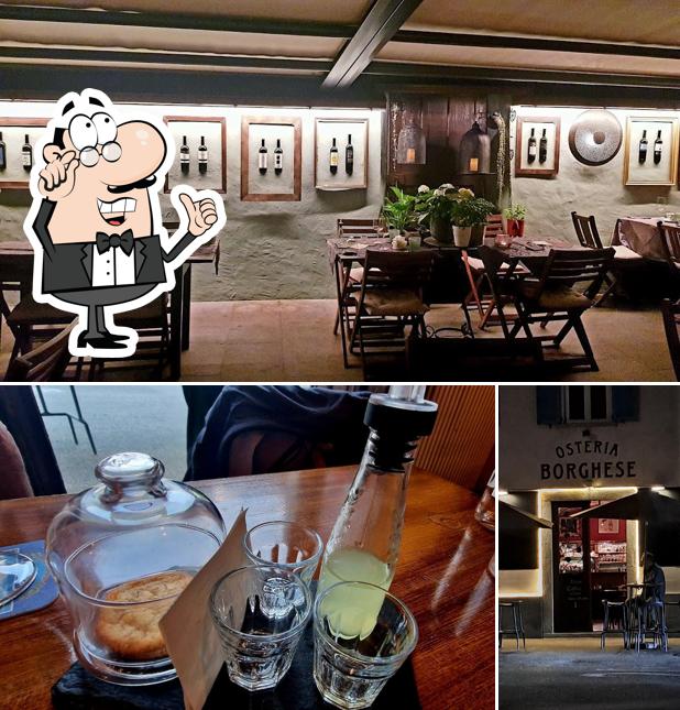 Gli interni di Osteria Borghese