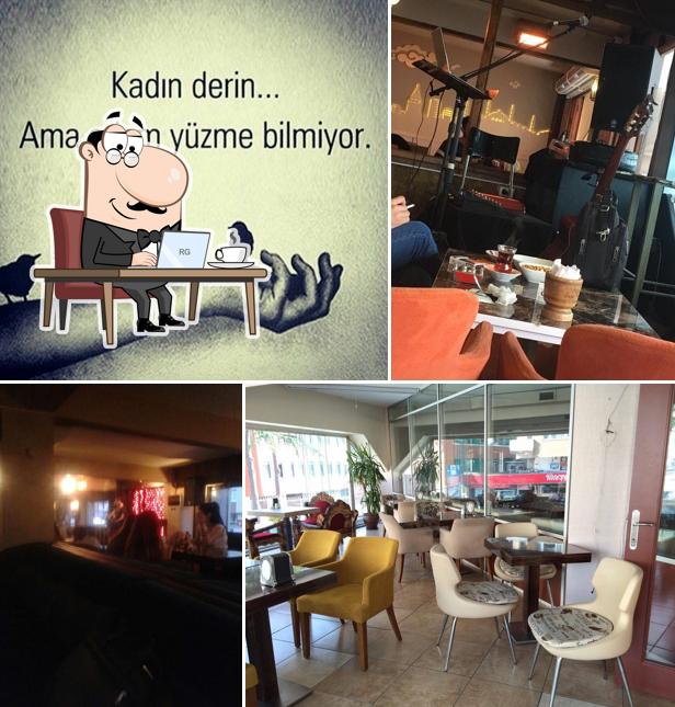 The interior of Üsküdar Grand Teras cafe nargile canlı müzik