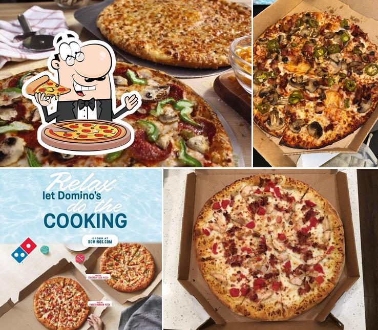 Try out pizza at Domino's Pizza