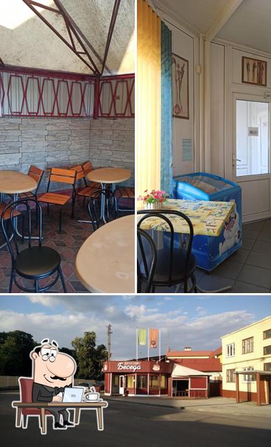 Estas son las imágenes que muestran interior y comida en Beseda Kafe Chtpup Nadin-Kompani