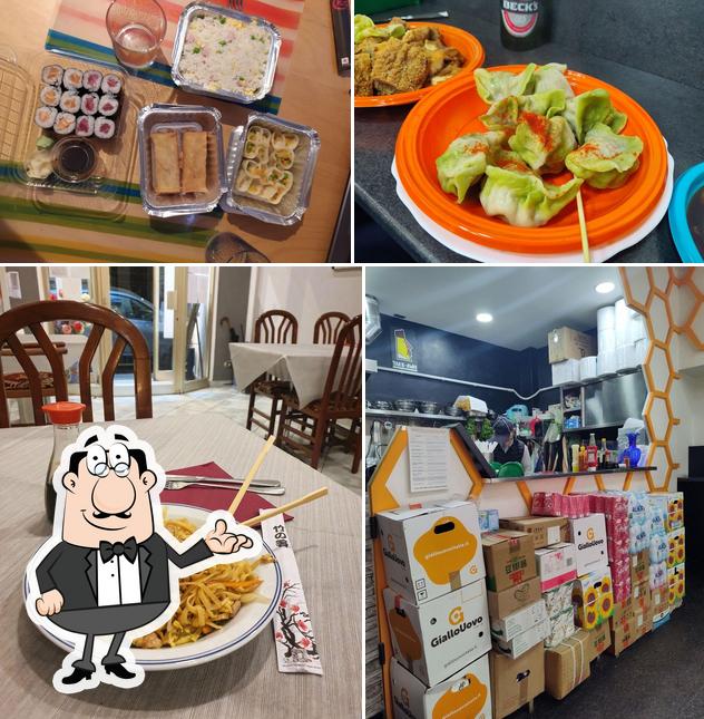 La interni e cibo del ristorante