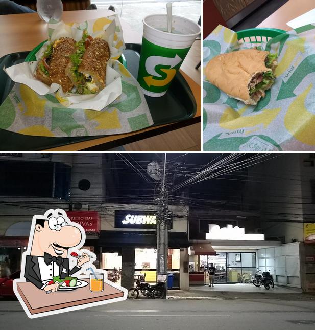 A ilustração do Subway’s comida e exterior