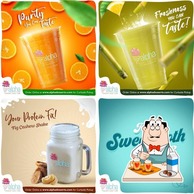 Alpha Desserts Juice Cafe in Sugar Land Restaurant menu and reviews