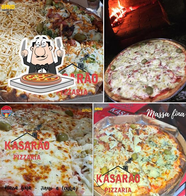 Escolha pizza no Kasarão Pizzaria