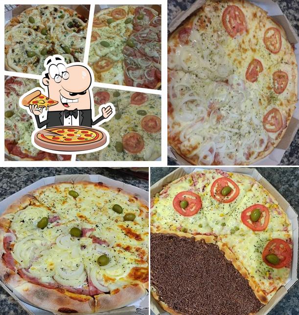 Escolha pizza no Disk Esfihas e Pizzas do Boy