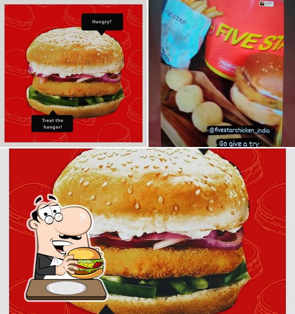 Try out a burger at FIVE STAR CHICKEN WARANGAL