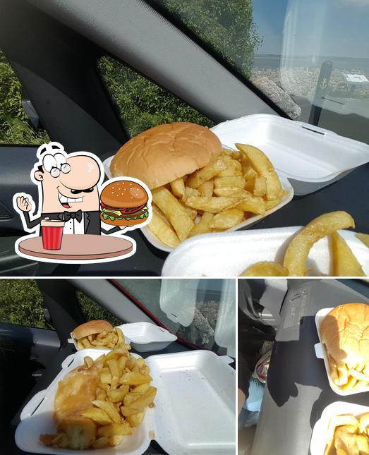 Order a burger at Davies' Chippy