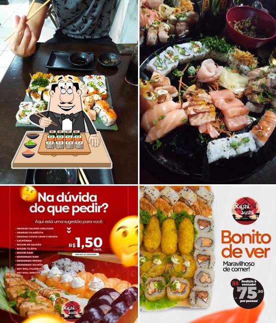 Escolha diferentes opções de sushi