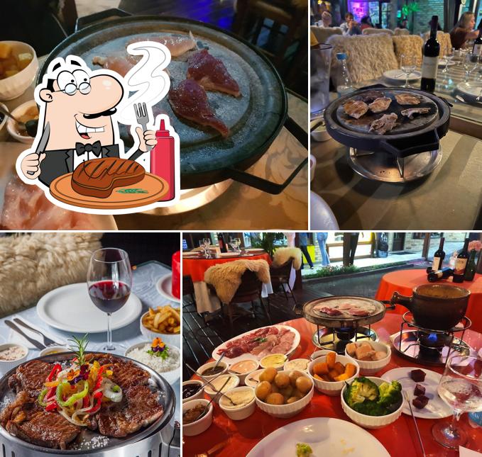 Experimente pratos de carne no Alpine de La Fondue: Carnes, Massas, Risoto, Tábua de Frios, Vinhos, Gramado