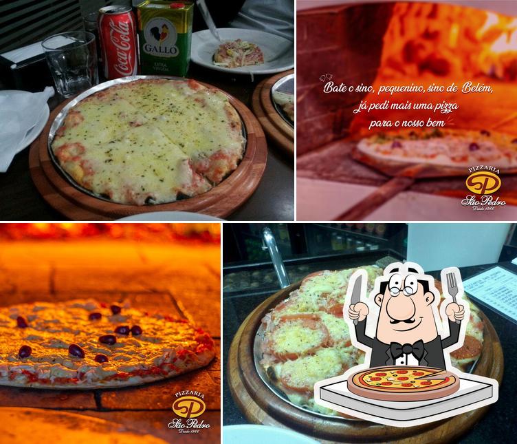 Experimente pizza no Pizzaria São Pedro