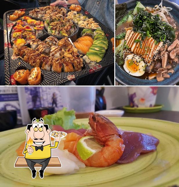 Ordina la cucina di mare a Kob key e bee ristorante ramen sushi e pokè
