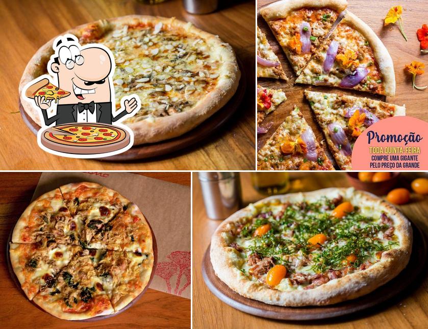 Escolha pizza no Panorama Pizzaria
