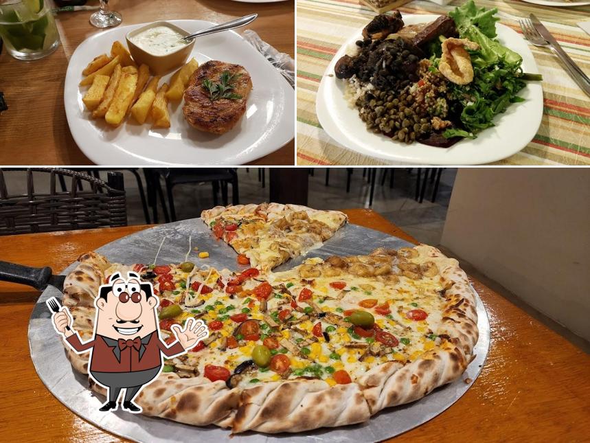 Comida em Restaurante e Pizzaria Fogão a Lenha
