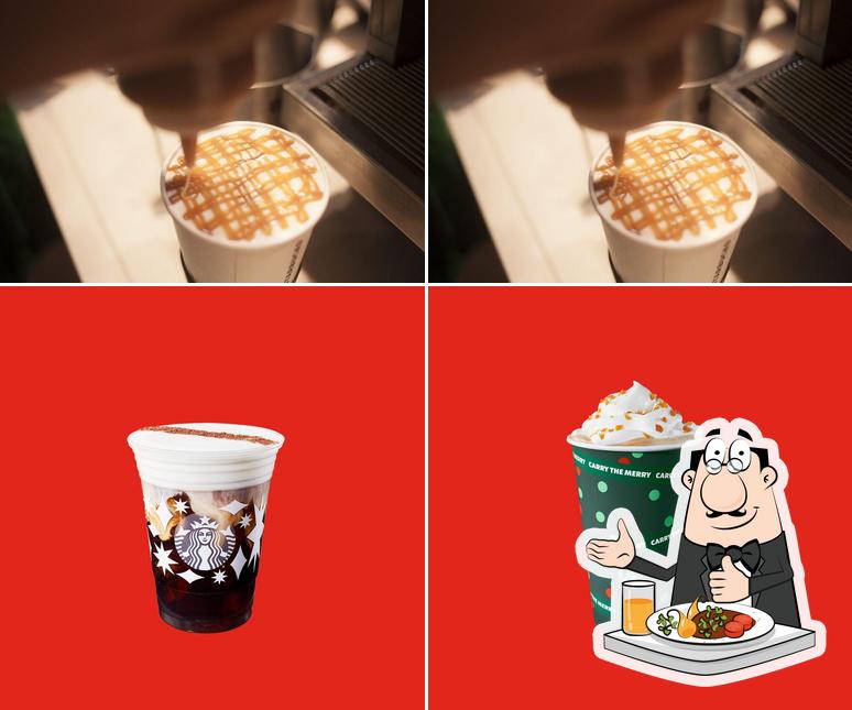 Take a look at the photo depicting food and drink at Starbucks