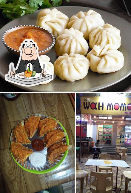 This is the image showing food and interior at WAH MOMOS