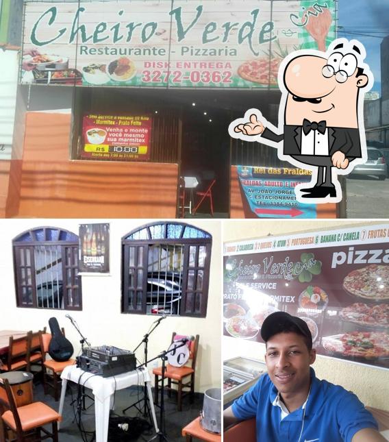 Entre diversos coisas, interior e exterior podem ser encontrados a Cheiro Verde & Cia Restaurante e Pizzaria