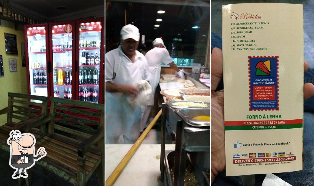O interior do Francês Pizza