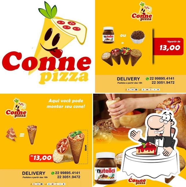 Cone Pizza - Pizza cone oferece uma escolha de sobremesas