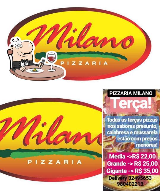 Comida em Pizzaria Milano