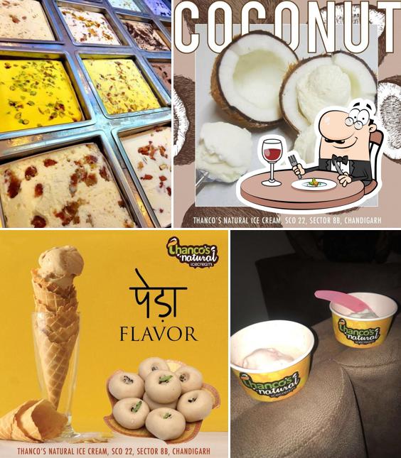 Food at Thanco's Natural Ice Cream