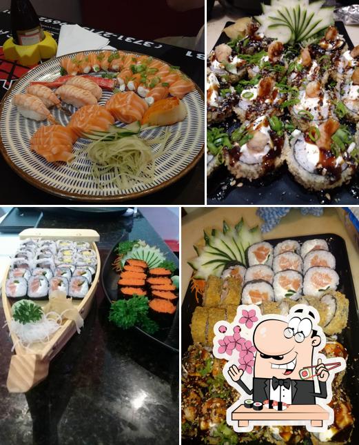 Escolha diferentes opções de sushi