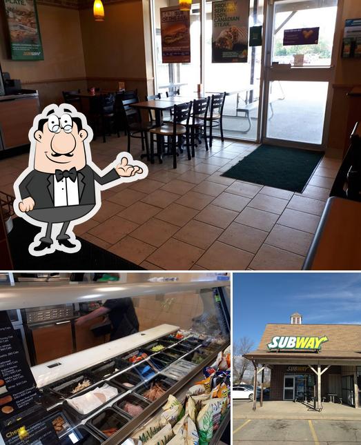 The image of interior and exterior at Subway