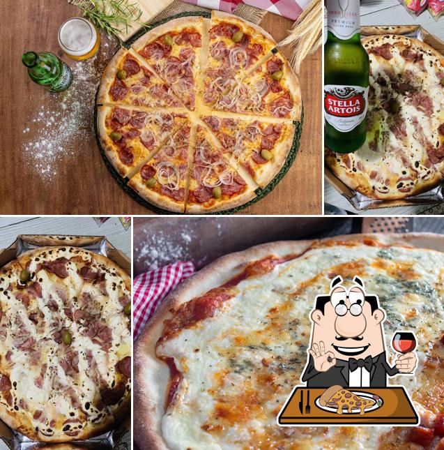 Escolha diferentes variedades de pizza