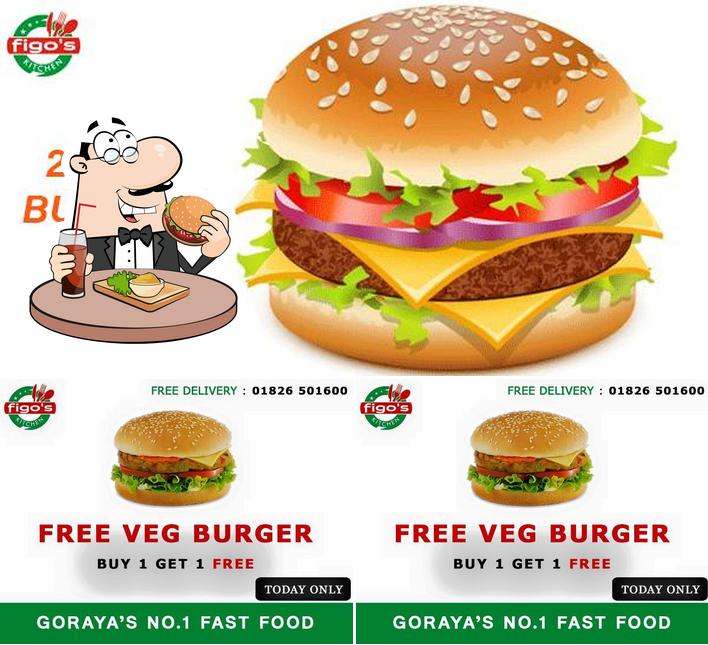 Order a burger at Figos Kitchen Goraya