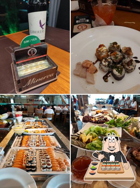 Prove diferentes opções de sushi
