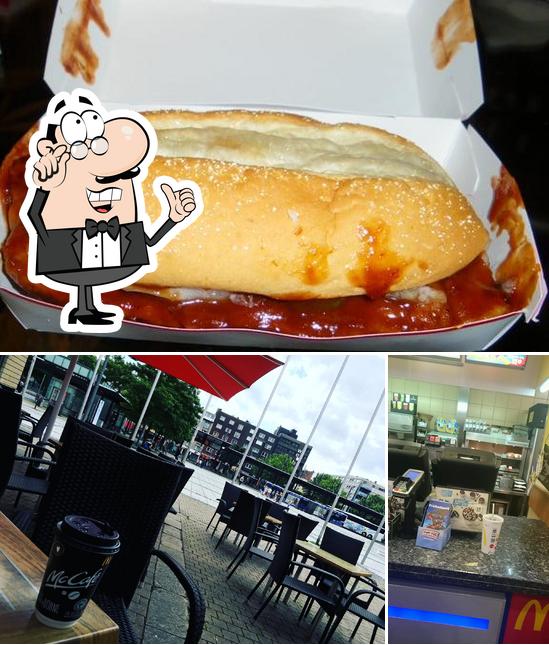 Take a look at the image displaying interior and food at McDonald's