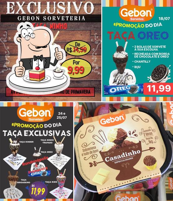 Gebon Sorveteria oferece uma gama de pratos doces