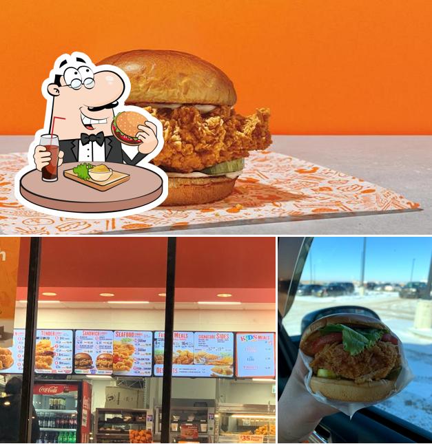 Get a burger at Popeyes Louisiana Kitchen