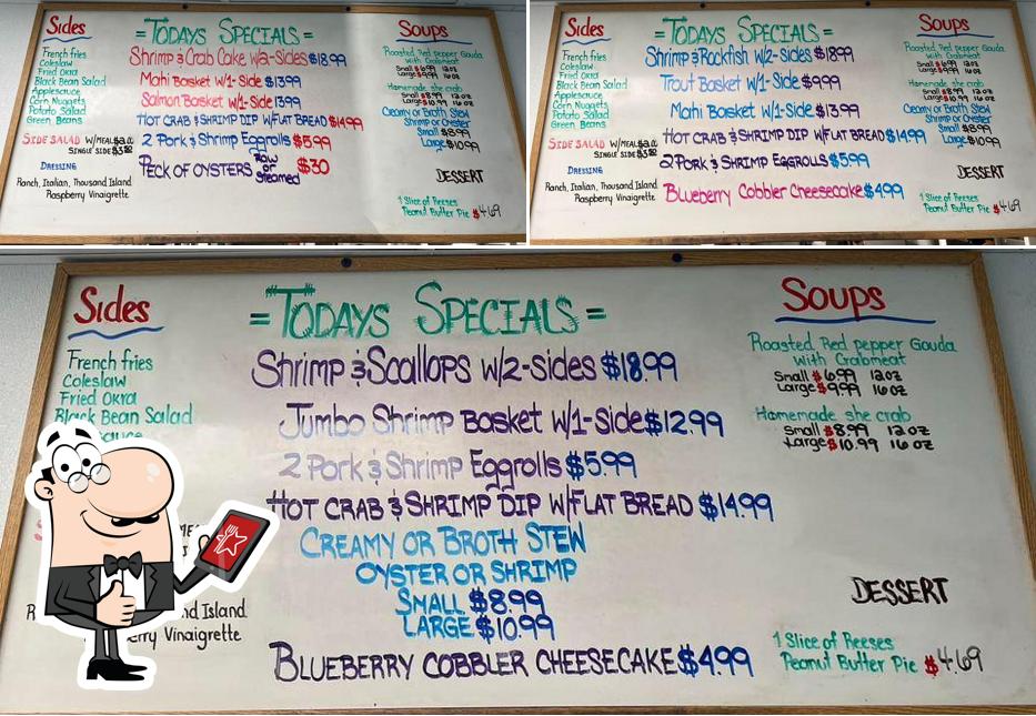 Menu of Frog Island Seafood Inc restaurant, Barco reviews and ratings