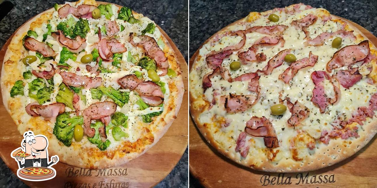 No Bella Massa Pizzas e Esfihas, você pode degustar pizza