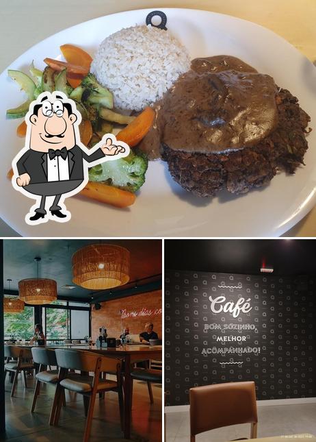 A interior e eu no do restaurante