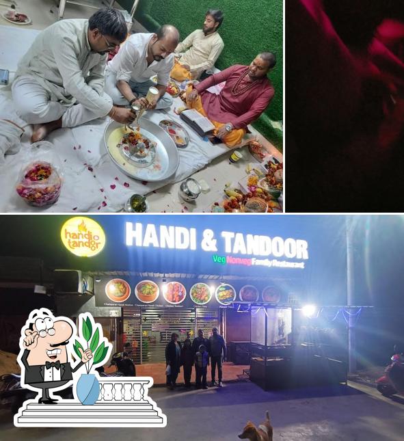 The image of exterior and food at HANDI & TANDOOR RESTAURANT